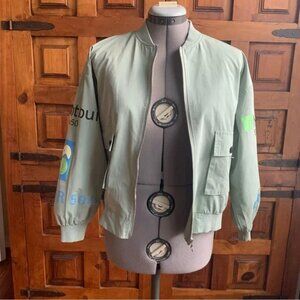 Bomber Jacket/Wind Breaker Unique Design Fits a Unisex size 12 Youth/Adult XS